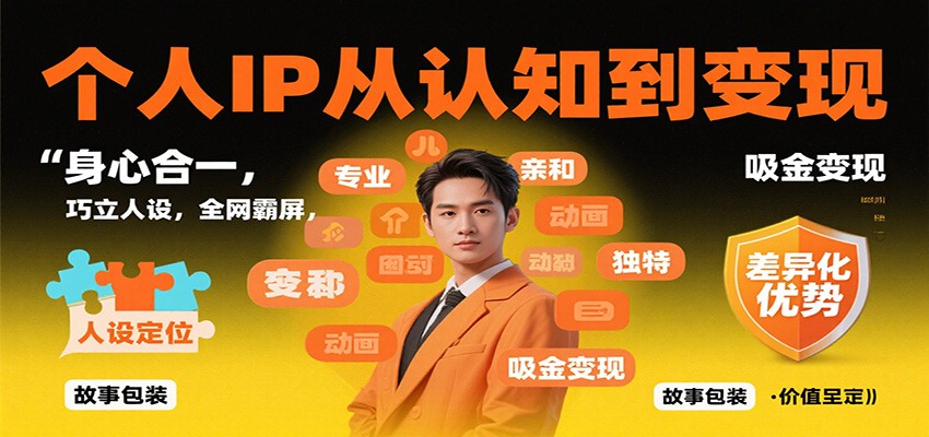 个人IP从认知到变现，身心合一，巧立人设，全网霸屏，吸金变现-鹰眼AI