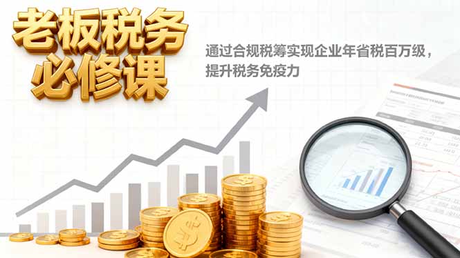 老板税务必修课，通过合规税筹实现企业年省税百万级，提升税务免疫力-鹰眼AI