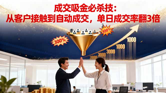 吸金成交营销必杀技:从客户接触到自动成交,单日成交率翻3倍-鹰眼AI