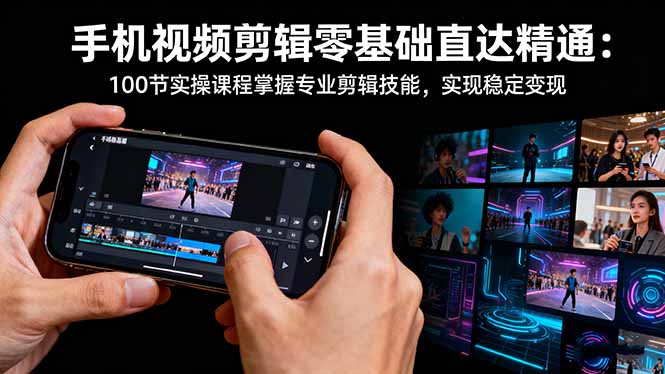 手机视频剪辑零基础直达精通：100节实操课程掌握专业剪辑技能，实现稳...-鹰眼AI