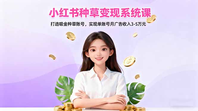 小红书种草变现系统课：打造吸金种草账号，实现单账号月广告收入3-5万元-鹰眼AI