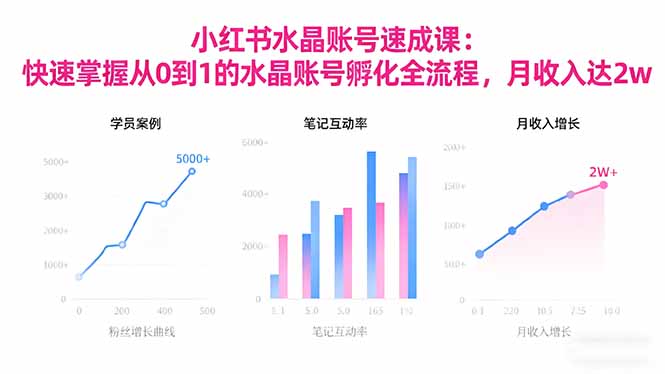 2025小红书水晶账号速成课：快速掌握从0-1水晶账号孵化全流程，月收入达2w-鹰眼AI