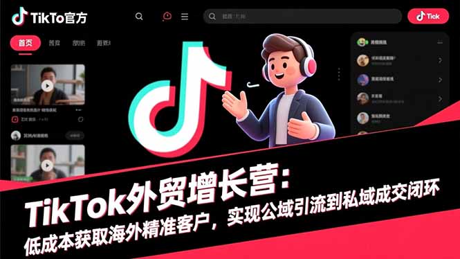 TikTok外贸增长营：低成本获取海外精准客户，实现公域引流到私域成交闭环-鹰眼AI