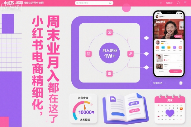 小红书电商精细化运营全流程，周末副业月入1W+，全套方法都在这了-鹰眼AI