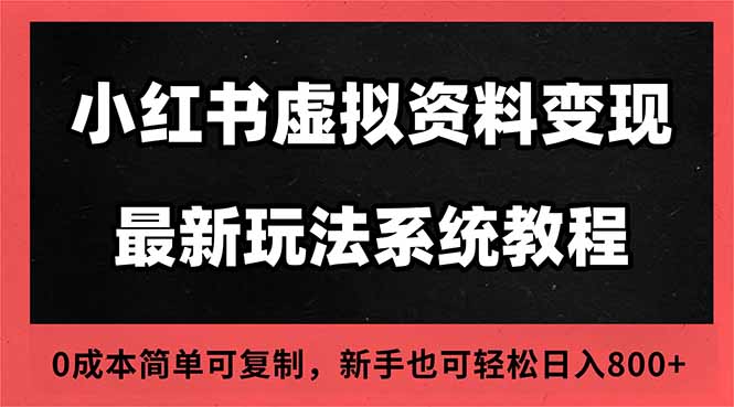 2025小红书虚拟资料最新开店运营教程，搜索流变现玩法，一人多店0成本…-鹰眼AI