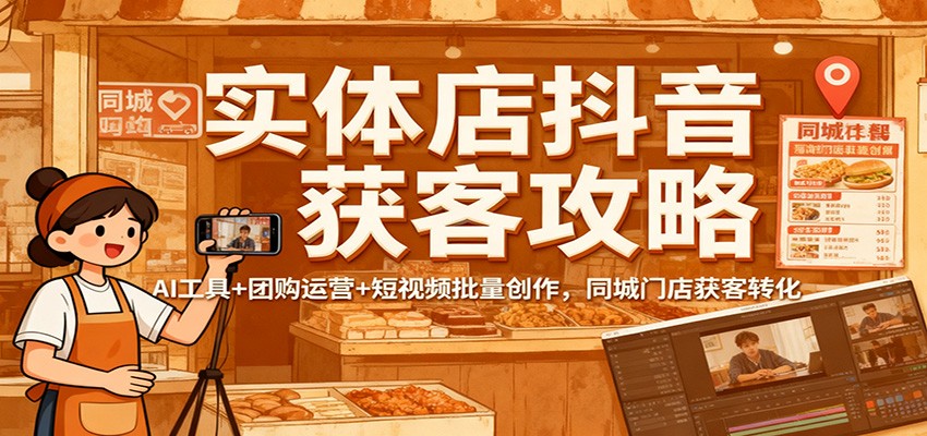 实体店抖音获客攻略：AI工具+团购运营+短视频批量创作，同城门店获客转化-鹰眼AI