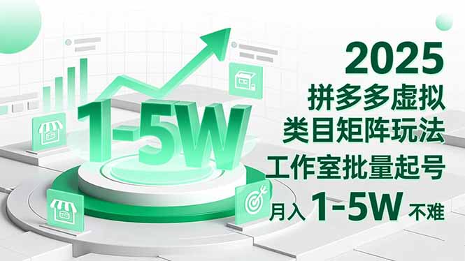 2025 拼多多虚拟类目矩阵玩法，工作室批量起号，月入 1-5W 不难-鹰眼AI